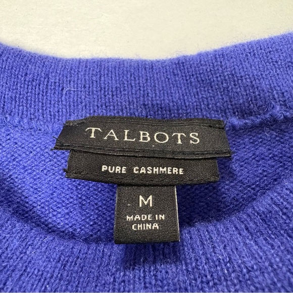 Talbots Womens Pure Cashmere Purple 3/4 Sleeve Sweater Medium - Picture 8 of 9